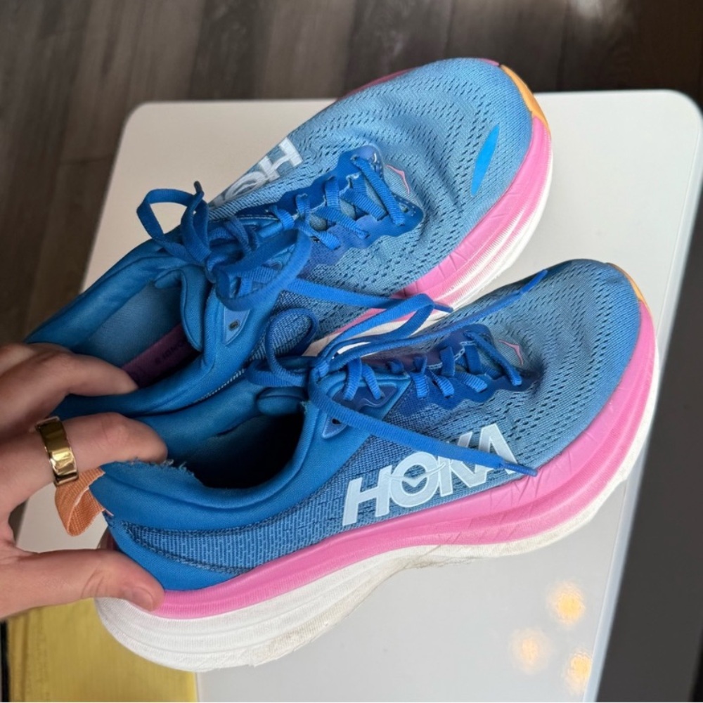 Hoka Women's Athletic Shoes in Blue and Pink